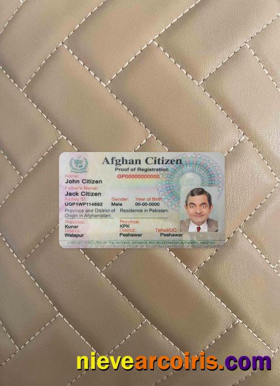 Afghanistan Citizen proof registration card photolook